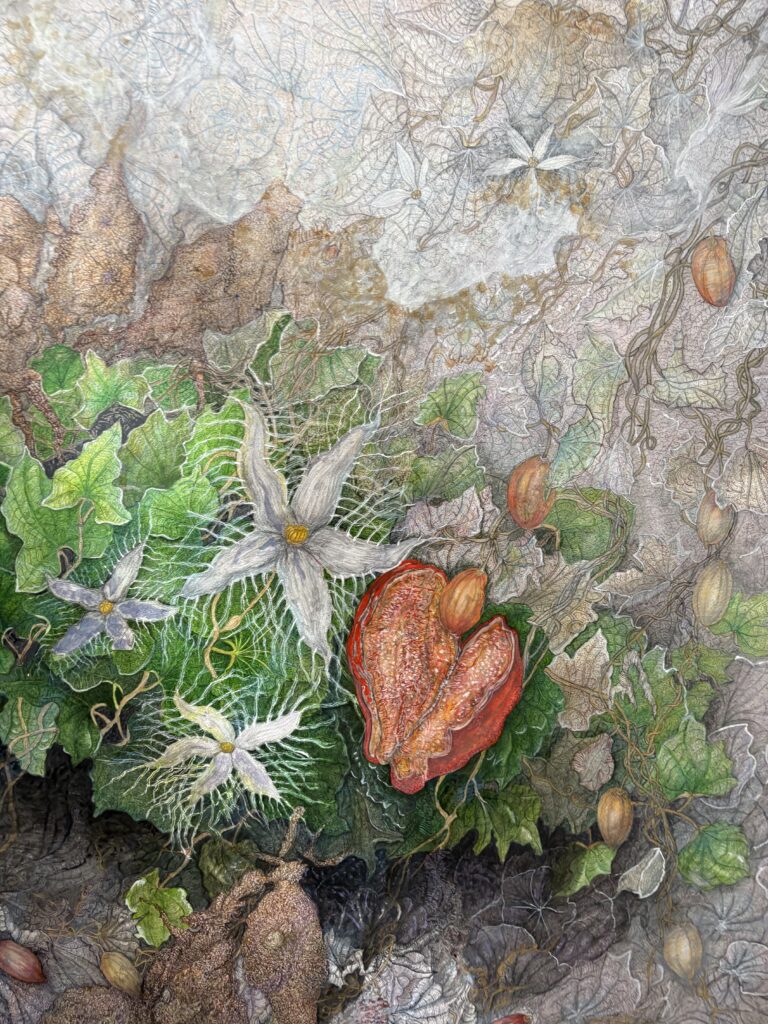 【絵画】ボタニカルアート　「つわぶき」原画 絵画】ボタニカルアート「つわぶき」原画